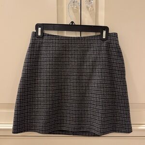 Aritzia Wilfred Classic Wool Mini Skirt In Gray, Size 8